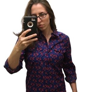 Tommy Hilfiger Button Down Nautical Blouse Size Small